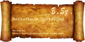 Bettelheim Szilárd névjegykártya